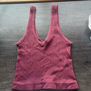 Urban Outfitters Deep Red Ribbed Tank Top
